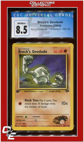 Brock's Geodude (1st Edition) graded CGC 8.5 for sale on eBay