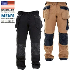 Men Heavy Duty Work Trousers Carpenter Construction Holster Pocket Utility Pants