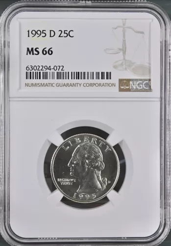 1995-D 25C Washington Quarter Dollar NGC  MS66   6302294-072