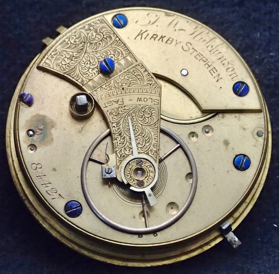 Thomas W HUTCHINSON Kirby Steven Fusee Pocket Watch Movement 47.25mm