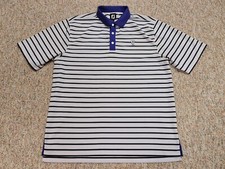 FootJoy Polo Shirt Mens XL Blue White Striped Golf Performance Sports Outdoors