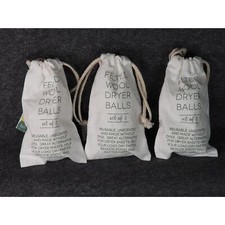 Felted Wool Dryer Balls White Reusable Unscented No Dyes Set Of 6 Dry Faster 