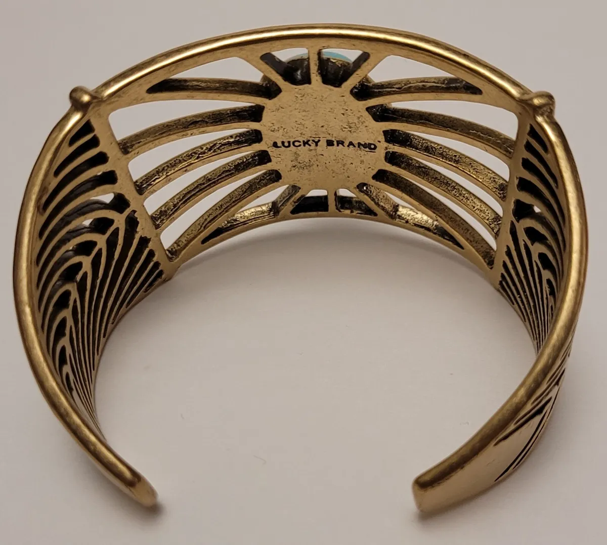 Lucky Brand Vintage Brass Semi-precious Stone Cuff Bracelet