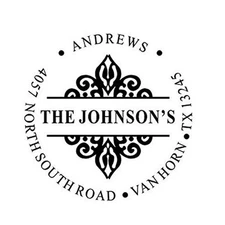 New personalized SHINY Name and Return Address Round Hand Held Embosser