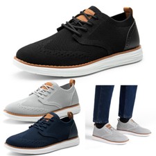 Men's Mesh Oxfords Sneakers Casual Dress Lace-Up Lightweight Walking Shoes