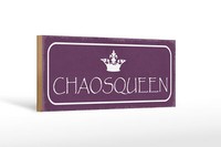 Holzschild Hinweis 27X10 Cm Chaosqueen Krone KöNigin Deko Schild Wooden Sign