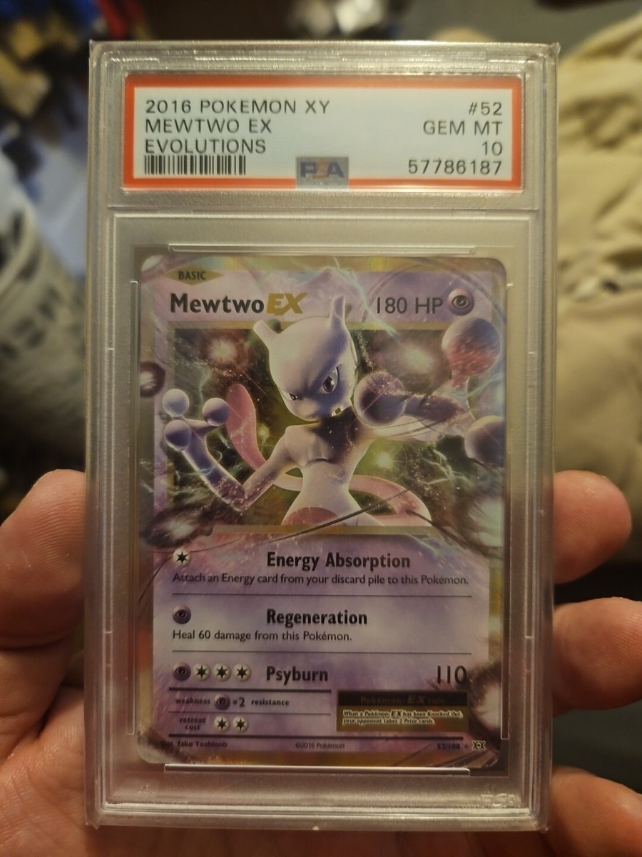 mewtwo ex pokemon card 2016 52/108 Holo XY Evolutions [1] Energy Absorption Attach an Energy card from your discard pile to this Pokemon 2016 POKEMON XY MEWTWO EX-HOLO