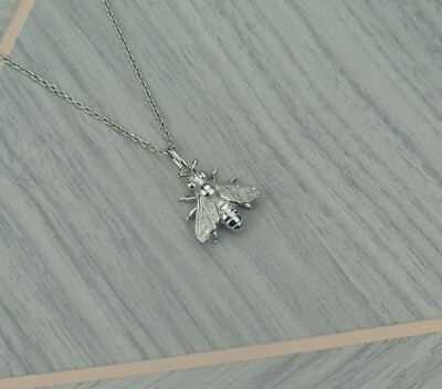 Glückliche massive 925 Sterling Silber Hummel Anhänger Halskette perfektes Geschenk für sie
