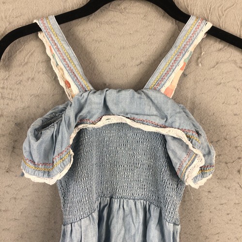 Matilda Jane Romper Girls 8 Blue Chambray Ruffles Beachy Boho Play Suit - Picture 14 of 14