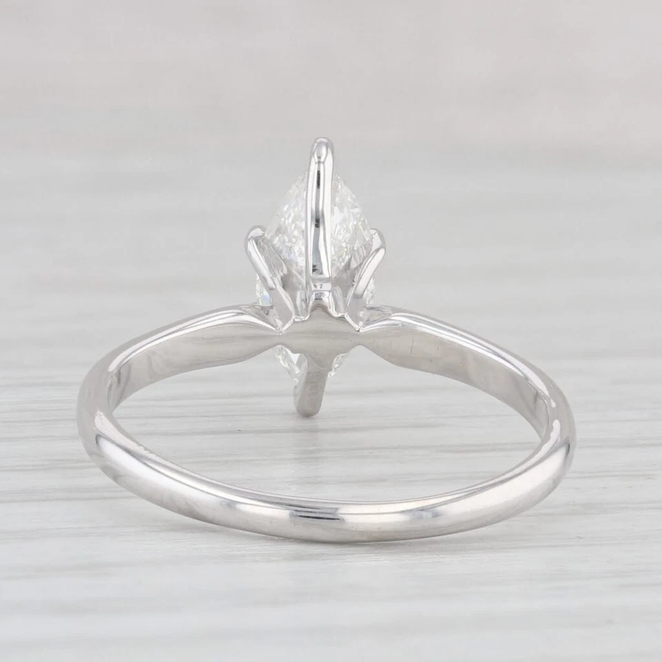 1.01ct Marquise Solitaire Diamond Engagement Ring 14k White Gold Size 8 - Image 4 of 4
