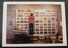 vtg OS art gallery invitation postcard James Teschner France NYC