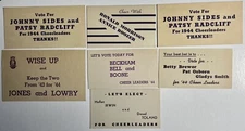 1944 Dallas TX Sunset High School Vote Advertisement Cards Election