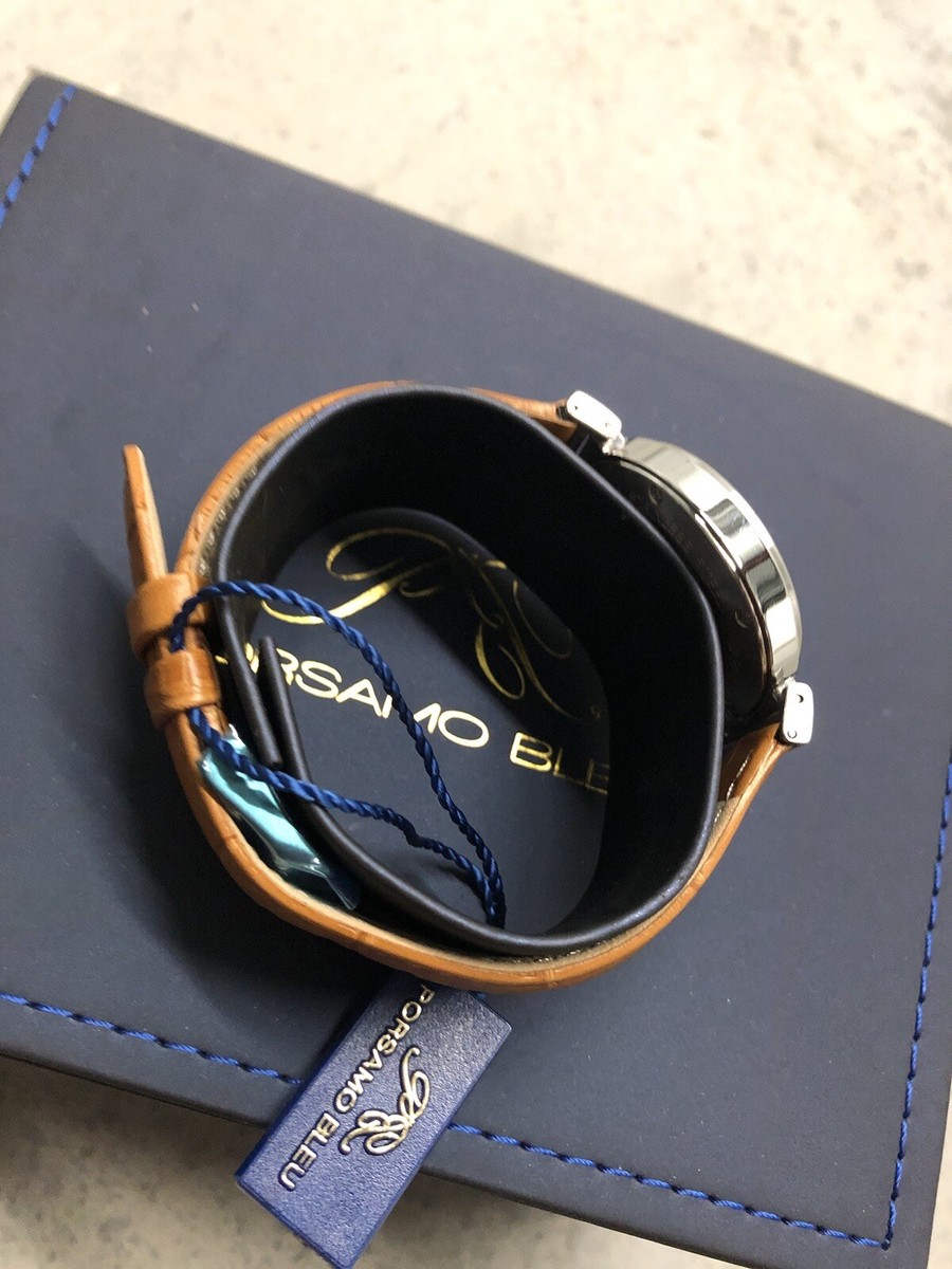 Porsamo Bleu Dahlia Leather Strap Watch, 34 mm. Silver  display picture 3