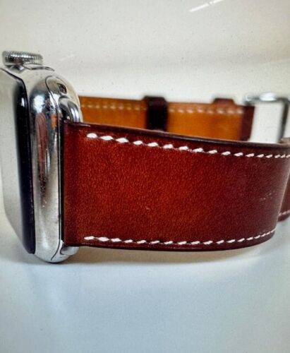 Hermes - Apple Watch 42MM etui i brązowy skórzany pasek - Zdjęcie 6 z 10