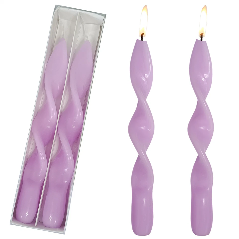 Velas cónicas espirales rojas de 8,8" velas cónicas de lujo velas de cena de Navidad paquete de 8 Foto 3 de 4