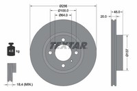 2Er-Set 2Er Set Bremsscheibe Textar 92294403 Mitsubishi MR569931