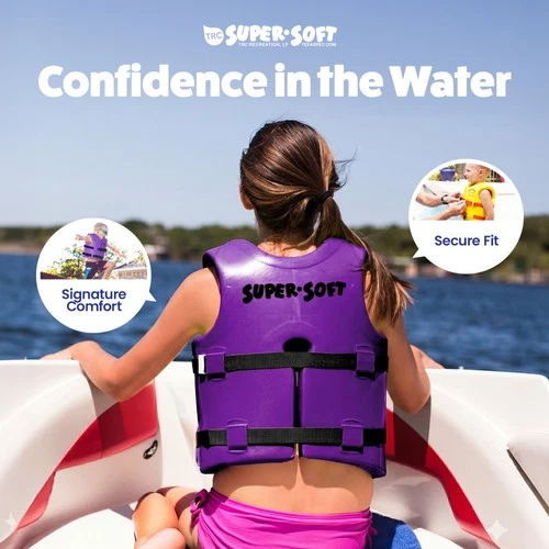 TRC Recreation Super Soft Child Life Jacket Swim Safety Vest, Medium, (Used) image 4