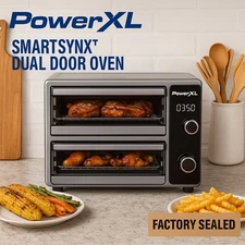PowerXL SmartSynX Dual Door Air Fry Oven • Large Capacity 12” Pizza • FACTORY...