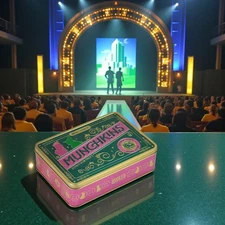 Dunkin WICKED For Good Munchkin Tin Glinda Elphaba Pink Green RARE SHIPS NOW