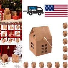 Party Favor Boxes Set of 30 Kraft Paper House Design for Celebratory Events