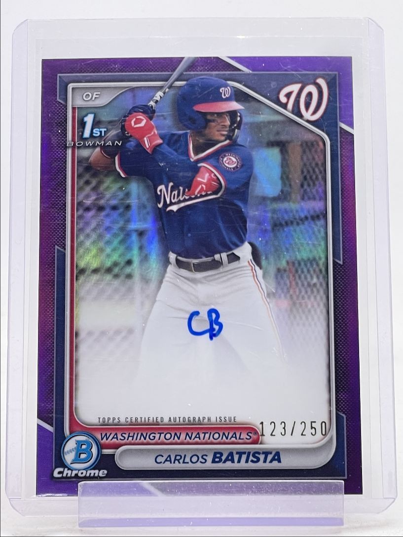 CARLOS BATISTA 2024 BOWMAN CHROME 1ST PURPLE REFRACTOR AUTO /250 Q2265