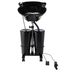 Portable Shampoo Bowl, Electric Pump Sink for Hair Washing, 2 Buckets 2 Showerhe