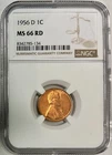 1956-D Lincoln Cent (Wheat Penny), NGC MS-66 RD