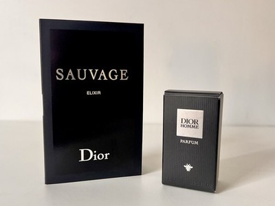 DIOR HOMME Parfum Deluxe Mini Travel Sample  7.5 ML .25 OZ + Sauvage Elixir