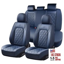 Car Seat Covers Full Set, Luxury Faux Leather Seat Covers for FullSet A-Blue