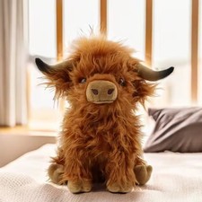 Highland Cow Plush Toy Soft Fluffy Stuffed Animal Teddy Gift for Kids
