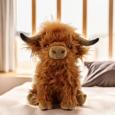 Highland Cow Plush Toy Soft Fluffy Stuffed Animal Teddy Gift for Kids