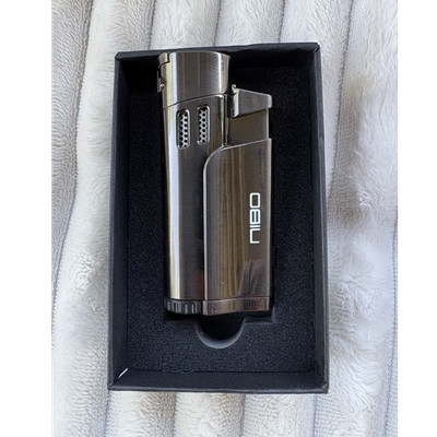 NIBO Metal 4-Jet Butane Torch Cigar Lighter Multi-Flame in Box