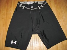 UNDER ARMOUR Shorts COMPRESSION Size LARGE Nylon Spandex BLACK