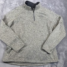 Eddie Bauer Men's 2XL Heather Gray Speckled Knit Quarter Zip Pullover Sweater