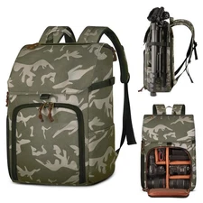 Professional DSLR SLR Camouflage Camera Backpack, Fits 15.6 Laptop, Tripod