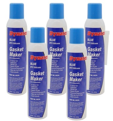 Dynatex Blue RTV Gasket Maker 8oz Can Sensor Safe, Gear Oil Resistant(5-Pack)
