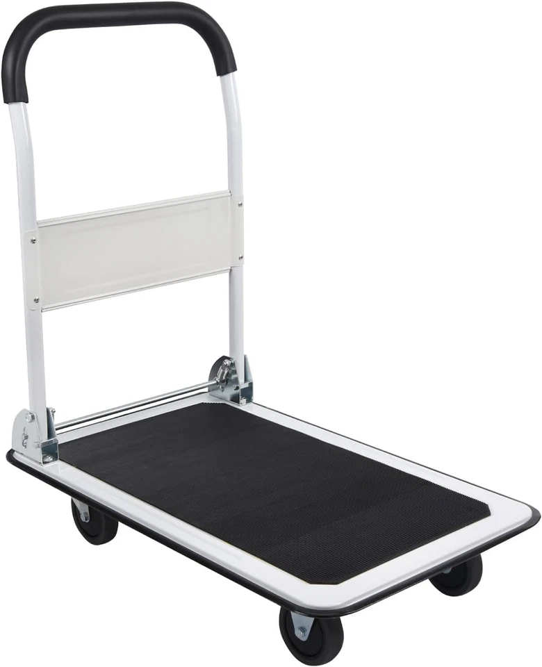 Compact 330lbs Capacity Folding Cart with TPR Silent Wheels for Easy Transport - Image 4 of 4