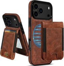 Compatible with Magsafe for Iphone 17 Pro Wallet Case, Detachable Magnetic Walle