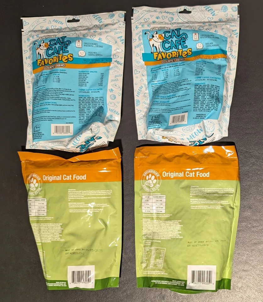 批量 4 包猫粮 (2) GFC Greenbrier 狗窝俱乐部 1 磅 (2) 猫咖啡馆 14 盎司 — 第 2/4 张图片