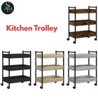 Kitchen Trolley Rolling Cart Storage Serving Trolley Engineered Wood vidaXL