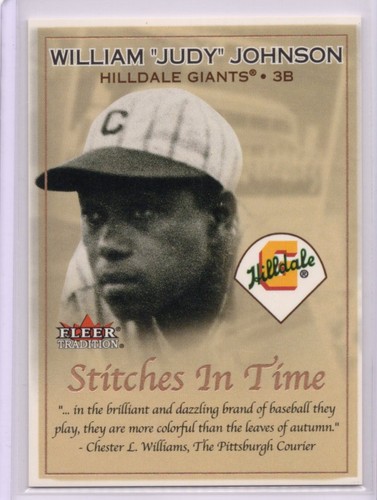 Judy Johnson #21 2001 Fleer Tradition Stitches in Time card