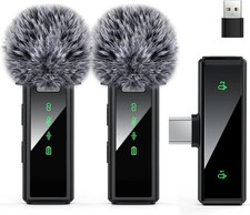 USB C Wireless Lavalier Microphone for Android, PC, Laptop, iPhone 15/16,...