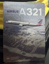 Airbus A321 American Airlines (APA) holographic foil trading card