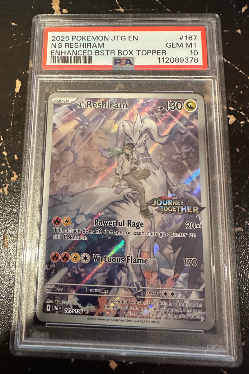 N's Reshiram Journey Together Stamped 167 PSA 10 Gem Mint Box