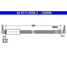 1x ORIGINAL® Ate Bremsschlauch Vorne für Peugeot 206 CC 207 206 Schrägheck