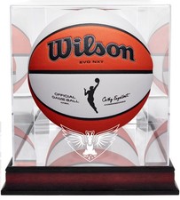 Dallas Wings Mahogany Basketball Display Case