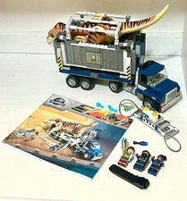 609pc Building Bricks Jurassic World dinosaur T-Rex park figure lot transport