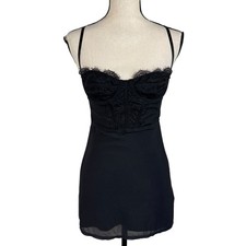 Urban Outfitters Small Brenna Slip-Style Bustier Mini Dress Lace Accent Stretch