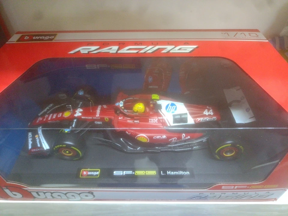 Modellino Ferrari SF-25 Lewis Hamilton F1 2025 Scala 1/18 Burago - Immagine 2 di 4