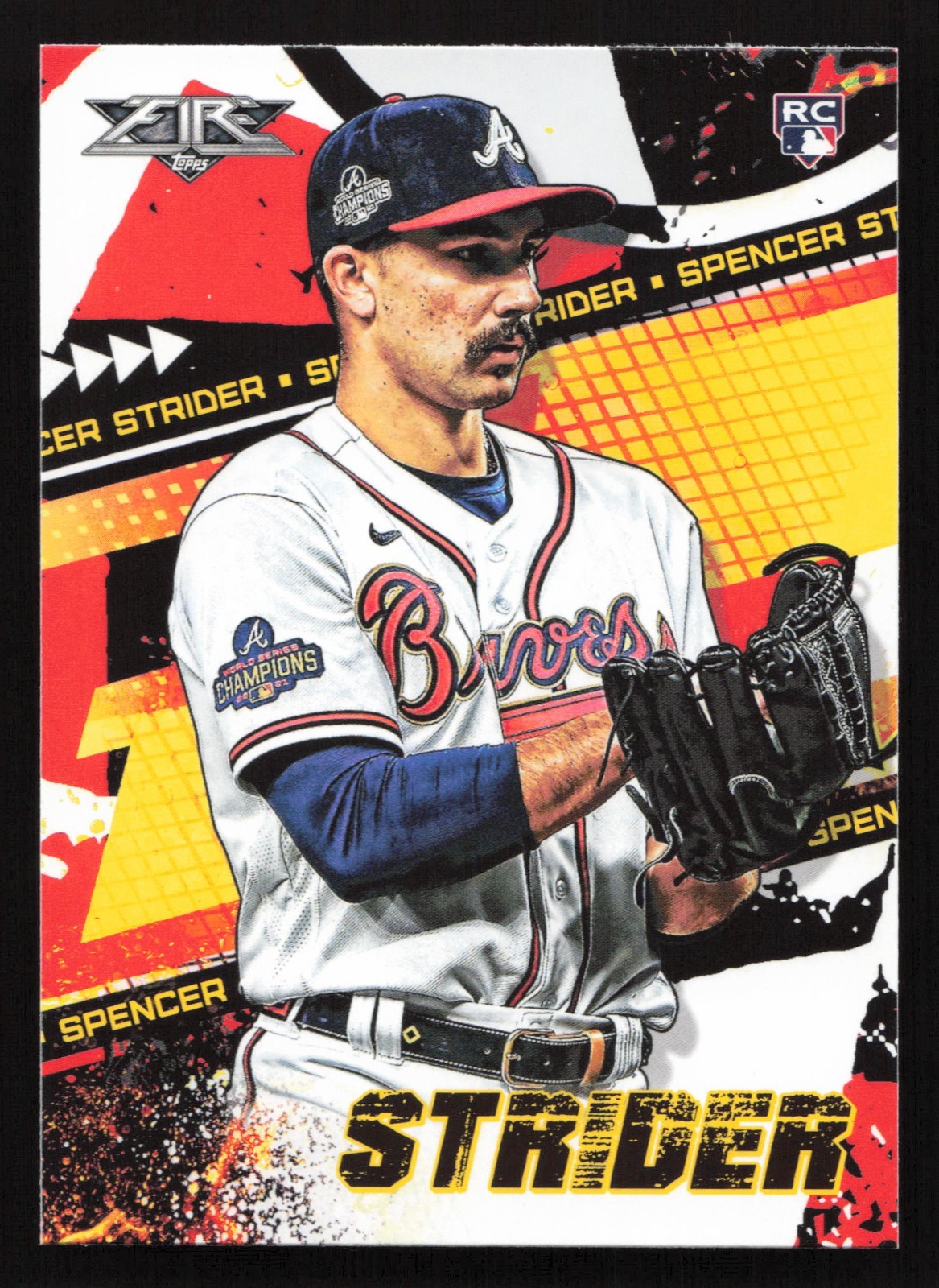 2022 Topps Fire #32 Spencer Strider RC Rookie Card Atlanta Braves